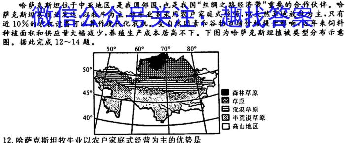 安徽省阜阳市临泉县2023/2024（下）七年级期末检测试卷地理试卷答案