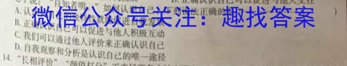 安徽省芜湖市2024届九年级阶段检测调研（一）政治~