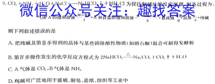 q安徽省2023-2024学年度第一学期九年级学情调研（二）化学