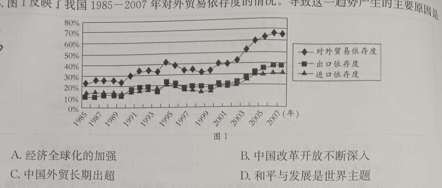 陕西省2023-2024学年度八年级第一学期第二阶段巩固练习历史