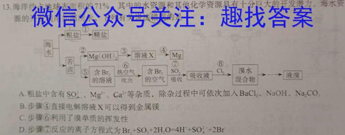 j陕西省2023~2024学年度九年级期中教学素养测评(二) 2L R-SX化学