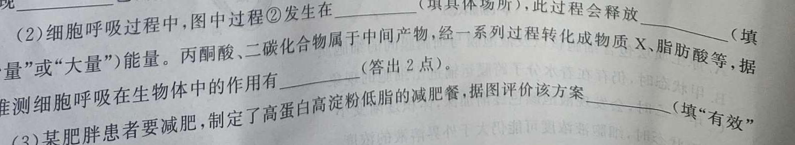 云南省楚雄州中小学2023~2024学年高二上学期期中教育学业质量监测(24-59A)生物