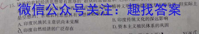 陕西省2023~2024学年度八年级期中教学素养测评(二) 2L R-SX历史