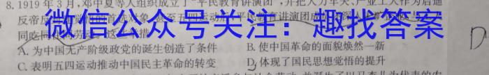 安徽省安庆市潜山市2023-2024学年第一学期九年级第二次质量检历史