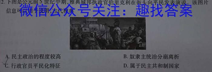 山东省泰安市肥城市2023-2024学年高一年级上学期期中联考历史