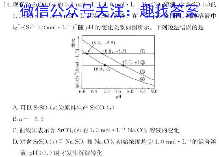 q九师联盟2024届高三12月质量检测（新教材-L）化学