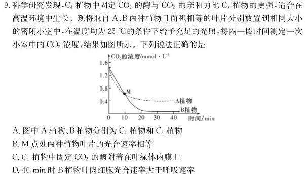 天一大联考山西省三晋名校联盟 2024届高三上学期顶尖计划联考生物