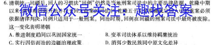 陕西省2023秋季八年级第二阶段素养达标测试（B卷）巩固卷历史