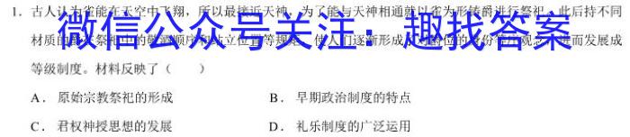 2024届衡水金卷先享题调研卷(JJ·A)(一)历史试卷答案