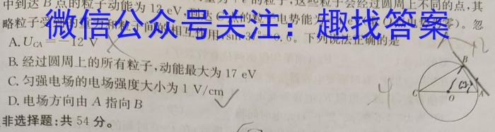 陕西省2023年秋季学期高一期中考试试题(241224Z)l物理