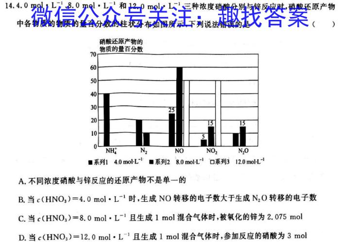 q菁师联盟·2024届12月质量监测考试化学