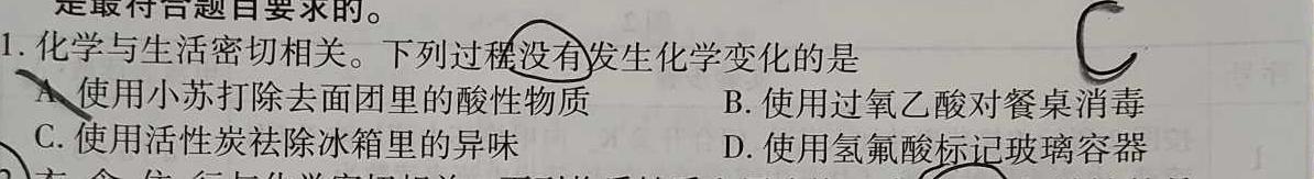 1吉林省2023~2024(上)高二年级第二次月考(242357D)化学试卷答案