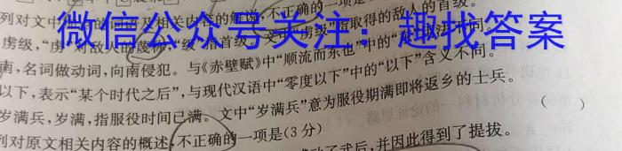 安徽省2023~2024学年度届九年级阶段质量检测 R-PGZX D-AH✰语文