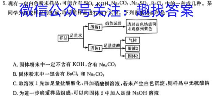 q吕梁市2023-2024学年度高三阶段性测试化学