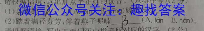 福建省2023年秋季九年级期中教学素质联合拓展活动语文