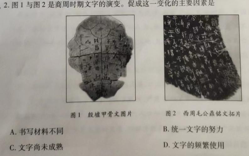 福建省2023-2024学年高中毕业班第一学期期中考试（11月）历史