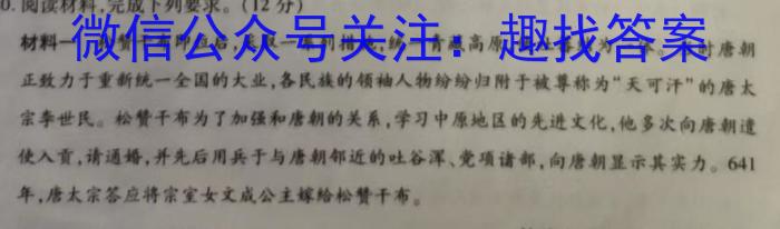 安徽省2024届九年级G5联动教研第一次阶段性调研历史