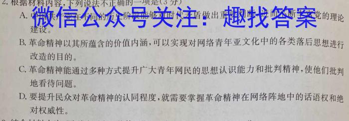 安徽省合肥市琥珀中学教育集团2024届九年级第一次质量调研检测语文