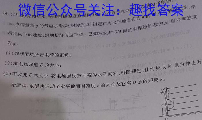 河北省2023-2024学年度第一学期素质调研二（九年级）q物理