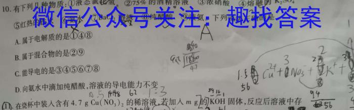 f河北省石家庄市赵县2023-2024学年度第一学期期中学业质量检测九年级化学