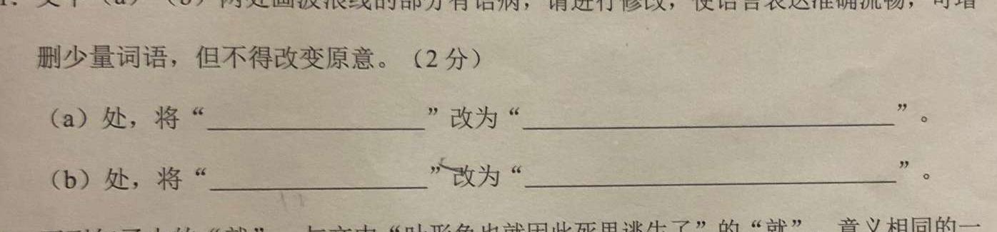 福建省部分达标学校2023~2024学年高三第一学期期中质量监测(24-121C)语文