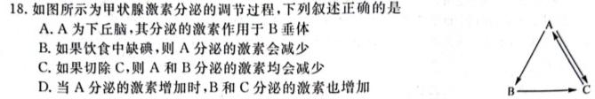 九师联盟 河南省中原名校联盟2024届高三上学期11月教学质量检测生物