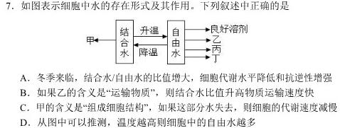 2023-2024学年湖南省高一选科调考第二次联考生物