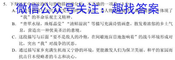 江西省2024届九年级同步单元练习（二）/语文