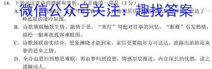 陕西省2023-2024学年八年级期中学科素养检测（A）/语文