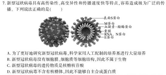 云南师大附中(云南卷)2024届高考适应性月考卷(黑白黑白白黑白黑)生物