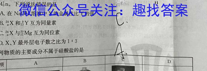 q2023年秋季学期广西示范性高中高一期中联合调研测试化学