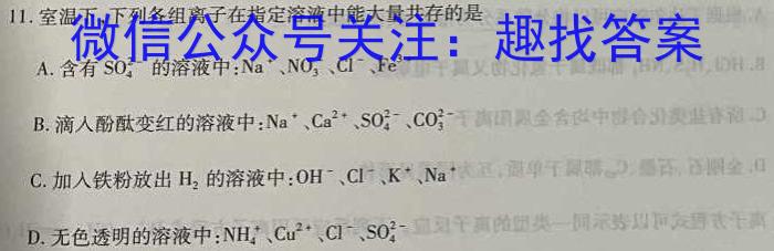 b万友2023-2024学年上学期八年级教学评价二(期中)化学