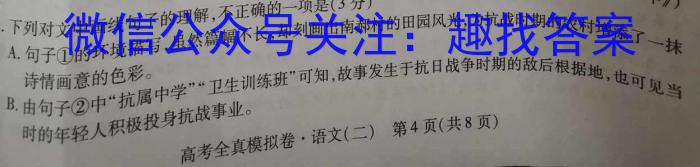 陕西省汉中市2024届高三联考（10月）语文