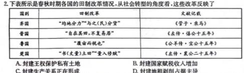 山西省2023-2024学年九年级第一学期期中教学质量评估历史