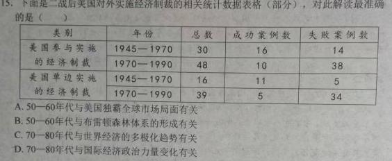 【精品】湖北省部分重点中学2024届高三第一次联考（11月）思想政治