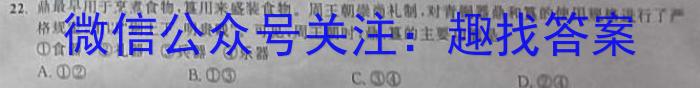 安徽省2024届九年级阶段评估(二)3L R历史