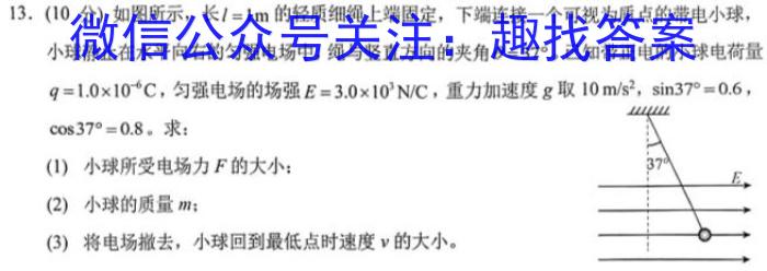 天一大联考·河南省2023-2024学年高二基础年级阶段性测试（期中上）f物理