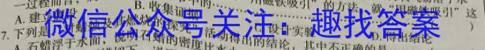 q安徽省2023-2024学年度七年级上学期期中综合评估【2LR】化学