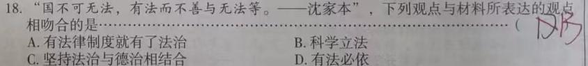 安徽省淮南高新区2025届九年级暑假作业反馈思想政治部分