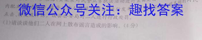 皖智教育 安徽第一卷·2024年安徽中考第一轮复习试卷(二)2政治试卷d答案