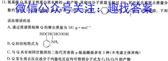 q江西省2024届九年级初中目标考点测评（十五）化学