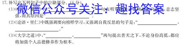 陕西省2023~2024学年度九年级第一学期阶段调研检测(R)语文