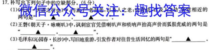 2023年秋季鄂东南省级示范高中教育教学改革联盟学校高三期中联考/语文