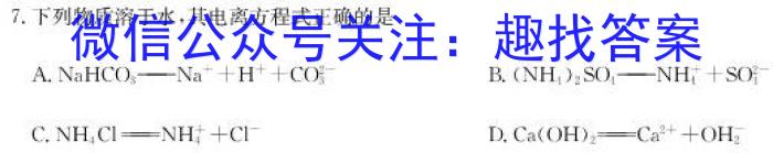 3国考1号9·第9套·2024届高三阶段性考试(六)化学试题