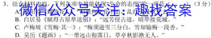 陕西省2023-2024学年度第一学期九年级期中调研试题（卷）B/语文