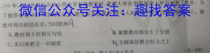 青海、宁夏2024届高三年级上学期12月联考历史