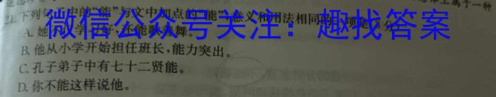 江西省2024届九年级第二次阶段适应性评估 R-PGZX A-JX语文