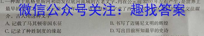 2024届高三百万联考11月联考历史试卷