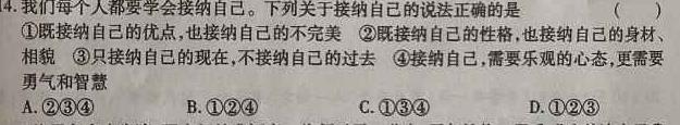 百师联盟·河南省2023-2024学年高一6月联考（期末联考）思想政治部分