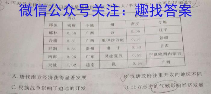 2023年秋季鄂东南省级示范高中教育教学改革联盟学校高三期中联考历史